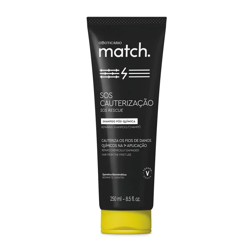 3 - Shampoo Match Pós-Química SOS Cauterização - O Boticário