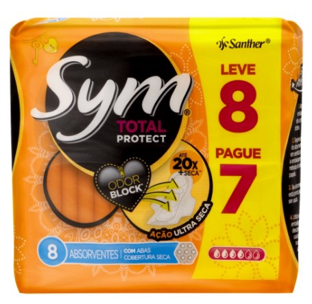 6 - Absorvente Total Protect Seca - Sym 